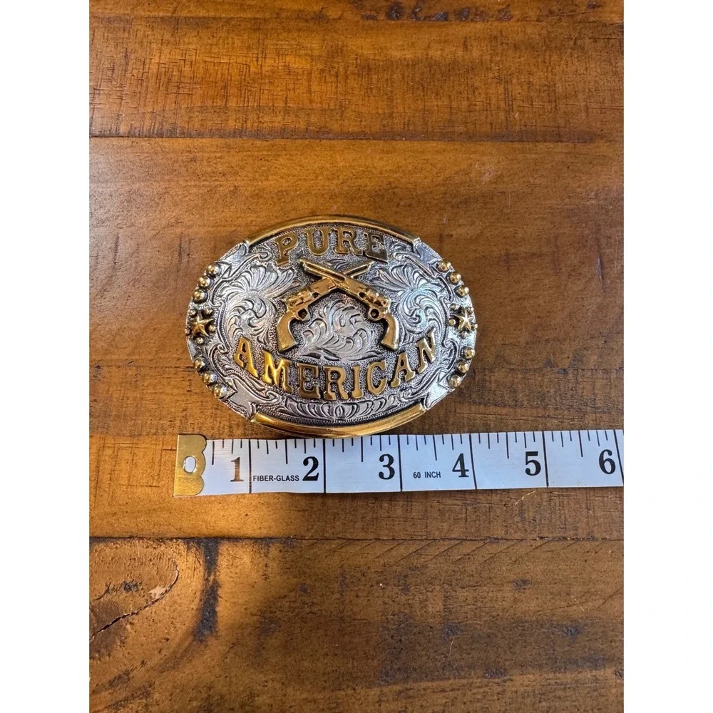 Cody James Pure American Belt Buckle Mens Silver Gold Metal Western Cowboy